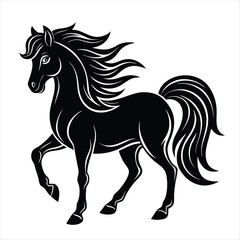 horse silhouette vector style