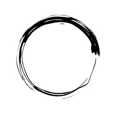 A red circle drawn with rough brush strokes.