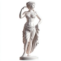 Obraz premium Antique sculpture of Aphrodite from Greek mythology, 3D illustration, isolated on a white background
