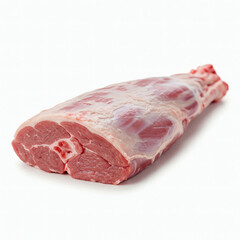 Raw pork ribs isolated on white background front view