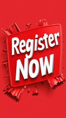 Red urgent registration call-to-action