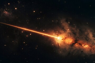 Powerful gamma ray burst emitting radiation across the universe, a cosmic event of immense energy