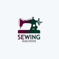 Vintage Sewing Machine Logo Vector Illustration, Modern Minimalist Sewing Machine Icon Logo