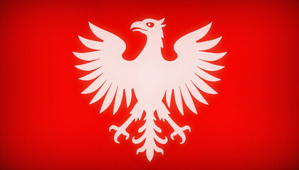 Poland's white eagle emblem on red background, national identity