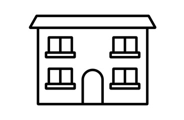 シンプルなアパート、マンションの建物アイコン