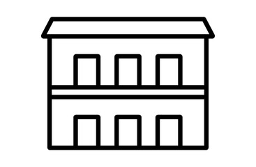 シンプルなアパート、マンションの建物アイコン