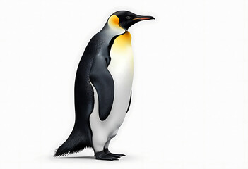 Fototapeta premium High-Quality Emperor Penguin Digital Illustration on White Background