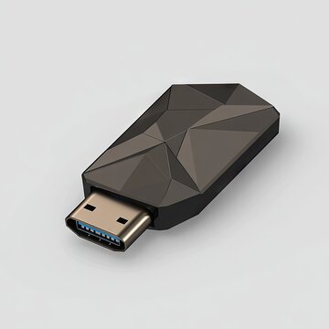 Dark Gray Geometric HDMI Adapter