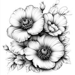 Magic Flowers: Relaxing Coloring Pages for Adults and Teens" in vintage style