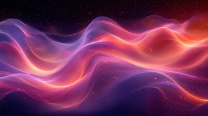 Colorful Abstract Waves with Light Effects in Cosmic Background