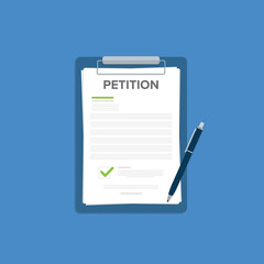Petition concept. Collective public appeal document. Signing	