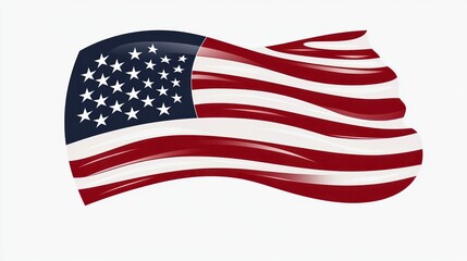 Fototapeta premium Waving Flag with Stars and Stripes Patriotic Symbol National Identity Freedom Icon Design E