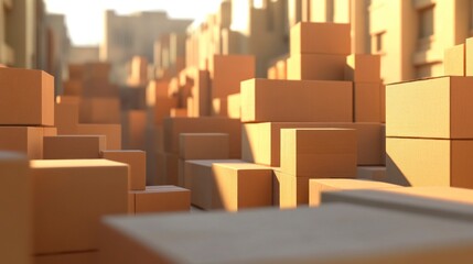Stacked Cardboard Boxes