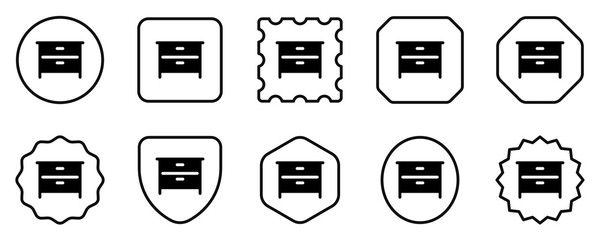 Editable nightstand, drawer, cabinet vector icon. Part of a big icon set family. Perfect for web and app interfaces, presentations, infographics, etc