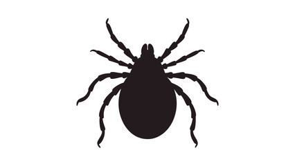 Tick Silhouette Vector – Black Insect Icon for Health & Pest Control