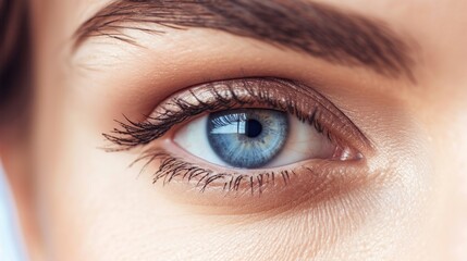 Obraz premium Close-up of a Beautiful Blue Eye