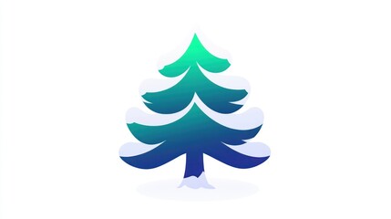 Obraz premium Winter Pine Tree with Snowy Layers A Festive and Seasonal Illustration for Holiday Designs Gr