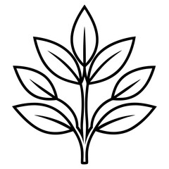 Black and White Vector Tree Silhouette with Leaves and Branches for Eco-Friendly Design