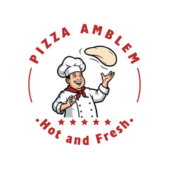 Pizza logo. A very suitable and customizable logo design for pizza restaurants. Editable logo template.