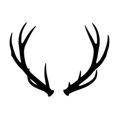 Deer Antlers Silhouette - Graphic Design Element