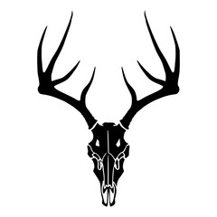 Deer Skull Silhouette - Graphic Design Element © Tu