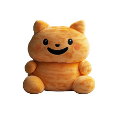 Obraz premium Adorable Orange Cat Plush Toy, Happy Smiling Stuffed Animal for Kids