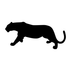 Silhouette Panther Running - Graphic Design Element