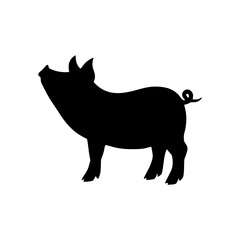 Pig Silhouette - Minimalist Animal Icon