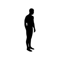 Silhouette Man Standing - Vector Graphic