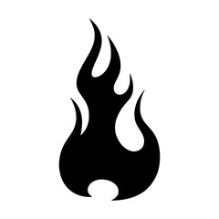 Flame Icon - Black Silhouette