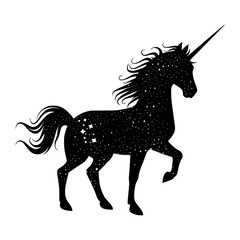 Celestial Unicorn Silhouette - Starry Night