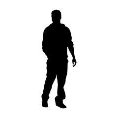 Silhouette Man Walking - Vector Graphic