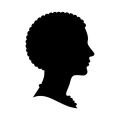 Silhouette Portrait Head - Black Outline
