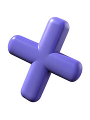 Fototapeta premium 3D purple cross button icon 
