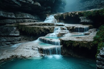 Naklejka premium Little waterfalls in the jungle of Colombia