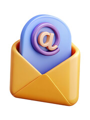 3D envelope with at symbol icon
