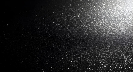 Dramatic black to silver gradient glitter surface with dynamic sparkling particles