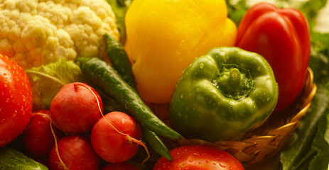 tomatoes, cucumbers, various vegetables on the table