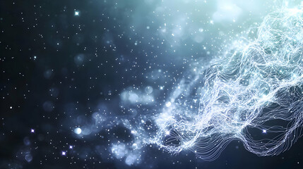 Abstract Digital Background With Glowing Particles