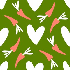 Summer vegetable seamless carrots pattern for wrapping paper and fabrics and kids clothes print and kitchen textiles