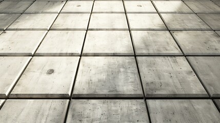 Concrete slab reinforced with post-tension cables, large-scale infrastructure foundation, high-resolution textures