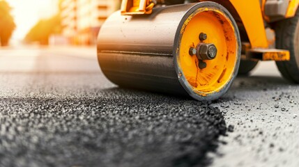 Road construction featuring a freshly laid concrete slab pavement, high-resolution transportation infrastructure