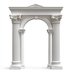 Obraz premium Greek Column Arch Isolated on White Background White background