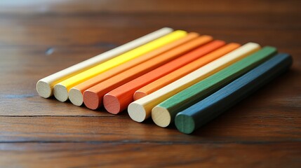Obraz premium Colorful chalk pastel sticks for drawing art supplies on wooden background close up macro photography
