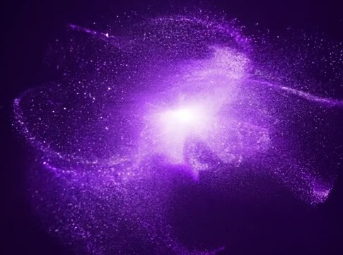 Violet glittering particles