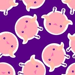 Easter chicken and eggs seamless birds pattern for wrapping paper and fabrics