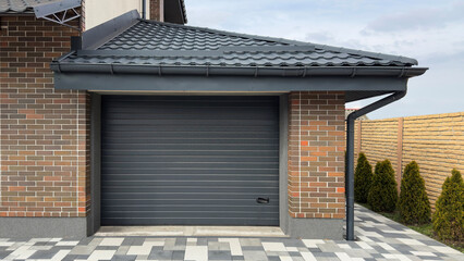 Garage with automatic roller shutters