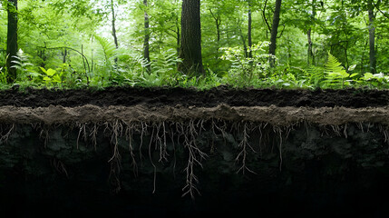 Forest Soil Cross Section With Layers