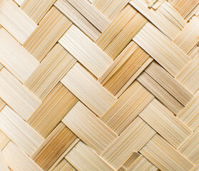 Woven bamboo strip pattern, brown textured woven bamboo background