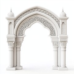 Fototapeta premium Isolated Arabic Arch Gate Image for Design White background
